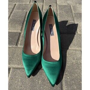 SJP by Sarah Jessica Parker Fawn Satin Pumps EU 41 EMERALD GREEN NWOB
